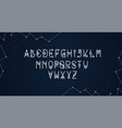 digital alphabet with circles on a blue background vector image