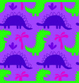 colorful cute dinosaurs on dark background vector image vector image