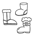 santa boot icons set vector image vector image