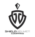 shield helmet logo vector image