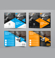 design a bi-fold brochure with triangular colored vector image