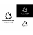 playful and modern hippo house logo vector image vector image