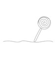 candy one line drawing isolated on white vector image vector image