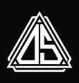 ds logo letter monogram with triangle shape vector image vector image