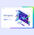 seo agency isometric landing page digital content vector image