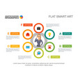 six options plan process chart template vector image