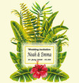 tropical wedding invitation vector image