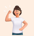 young woman jane - doing winner clenched fist vector image