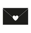 black and white love letter silhouette vector image vector image