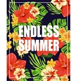 tropical background with endless summer lettering vector image