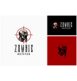 aim target shot zombie corpse head halloween logo vector image vector image