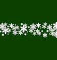 green christmas background with paper snowflakes vector image vector image