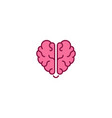rational love brain heart logo icon template vector image