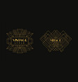 vintage style logo templates set luxury art deco vector image vector image
