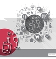 hand drawn champagne icons with food vector image