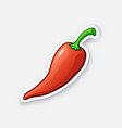 sticker red spicy hot chili pepper vector image vector image