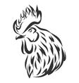 with black rooster head vector image