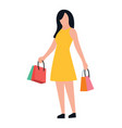 shopping girl vector image vector image