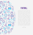 football concept with thin line icons vector image vector image