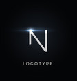 futurism style letter n minimalist type vector image vector image
