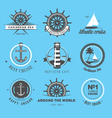 set of vintage nautical labels icons and design e vector image vector image