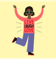 with dancing black afro african american girl vector image