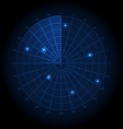 blue radar screen vector image vector image