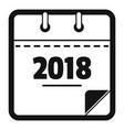 calendar new year icon simple black style vector image