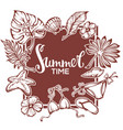 summer time tropical background with palm leaves vector image