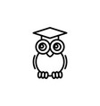 wise owl logo line black icon vector image