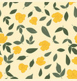yellow roses green leaves seamless wallpaper vector image