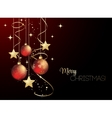 merry christmas card with red bauble vector image