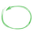 round arrow hand drawn green text border vector image