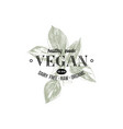 vegan logo design vector image vector image