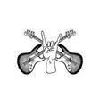 guitar and sign horns for jazz festival vector image vector image