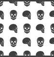 human skulls on white seamless pattern vector image