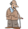 Senior with cane cartoon Royalty Free Vector Image