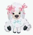 cute lamb for design in watercolor style vector image