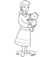 mother with cute baby vector image