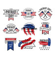 patriot day on 11th of september emblems set vector image