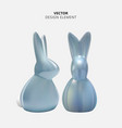 realistic 3d easter bunny statuette design vector image
