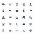 set of simple school icons vector image
