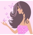 cute girl with butterflies vector image