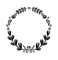 cutout silhouette folk frame with copy spase vector image vector image