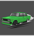 drift green car vector image vector image