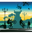 evening cyclist vector image