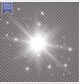 glow light effect starburst with sparkles vector image