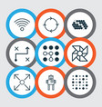 set of 9 artificial intelligence icons includes vector image vector image