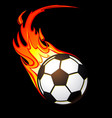 flaming football soccer ball vector image vector image