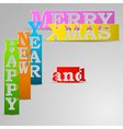 happy new year and merry xmas paper strips vector image vector image